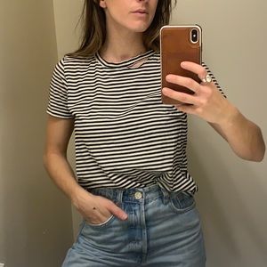 Philanthropy Slit Neck Striped T